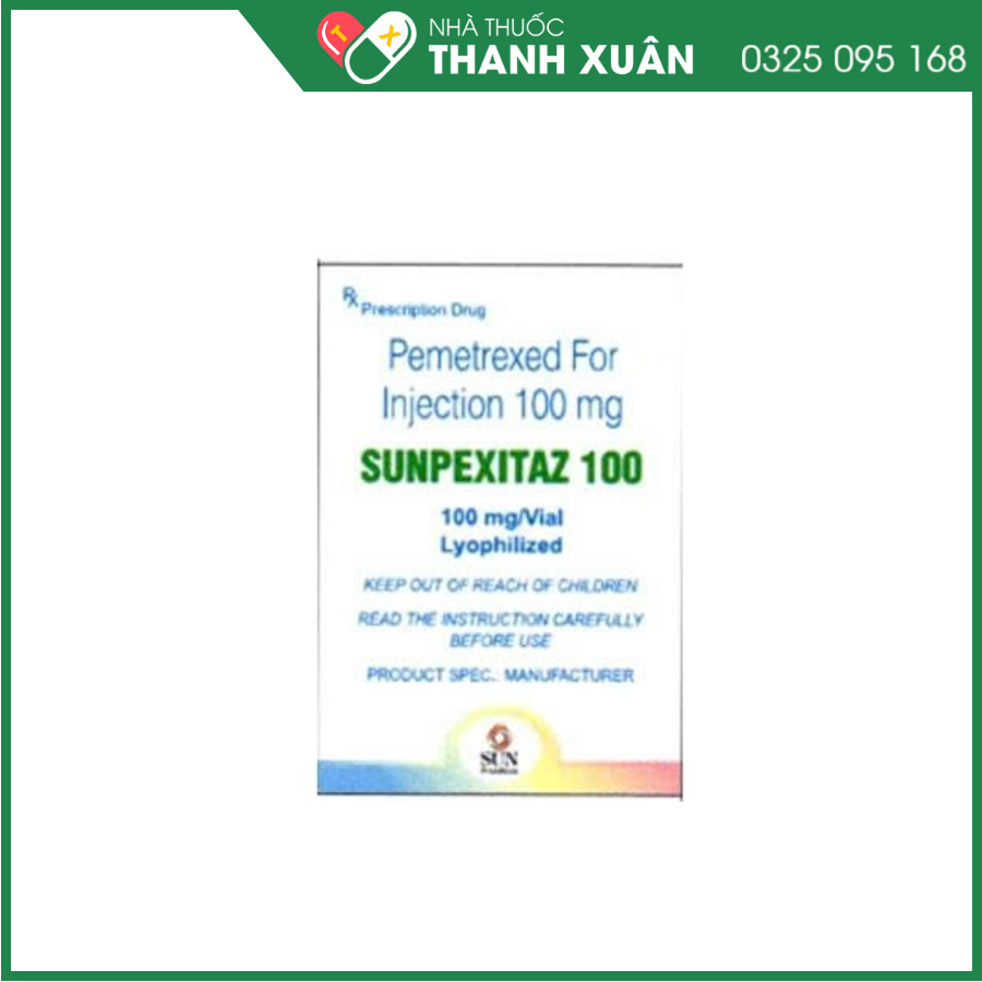 Sunpexitaz 100 điều trị ung thư biểu mô màng phổi ác tính, ung thư phổi tiến triển